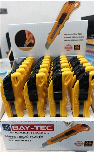 BAY-TEC MAKET BIÇAĞI PLASTİK SARI ( 24 AD )
