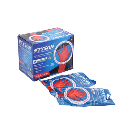 TYSON LASTİK ELDİVEN NO : 08 - 8.5 ( 30 ÇİFT )