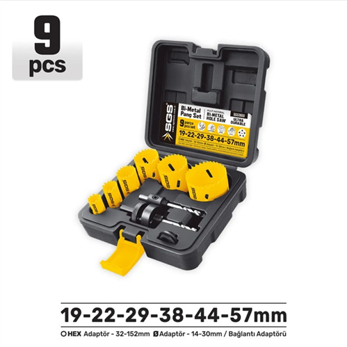 SGS Bİ-METAL PANÇ SETİ 9 PARÇA SGS3650