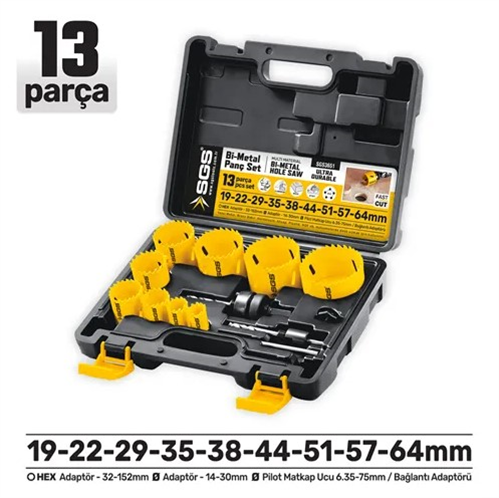 SGS Bİ-METAL PANÇ SETİ 13 PARÇA SGS3651