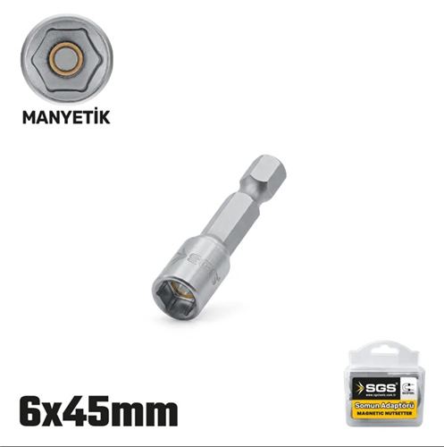 MANYETİK SOMUN ADAPTÖRÜ  6 X 45 MM ( 10 AD )