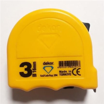 METRE ŞERİT 3 MT X 16 MM KOD : 294 DEKOR ( 12 AD )